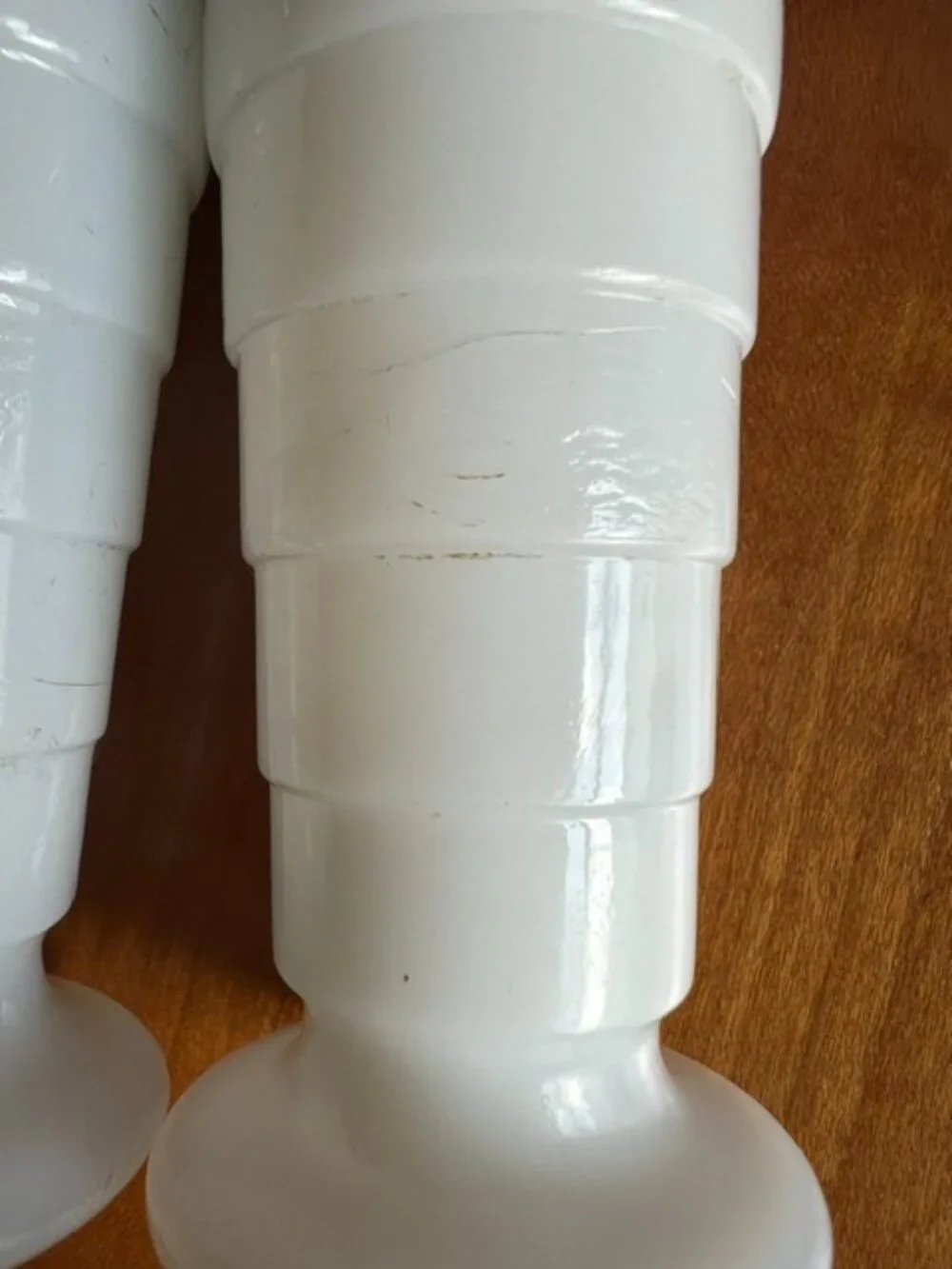 VINTAGE  Hazel Atlas Moderntone White Milk Glass Salt & Pepper Shakers